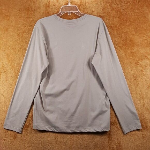 HANRO Shirt Mens Medium Tan Pullover Crew Long Sleeve Cotton LIVING - Picture 3 of 7